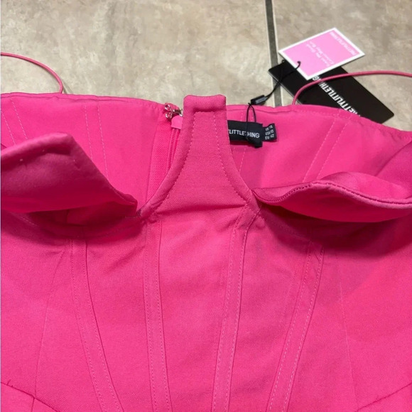 NWT Pretty Little Things Hot Pink Corset Bodycon Dress Size 10 - Picture 9 of 9